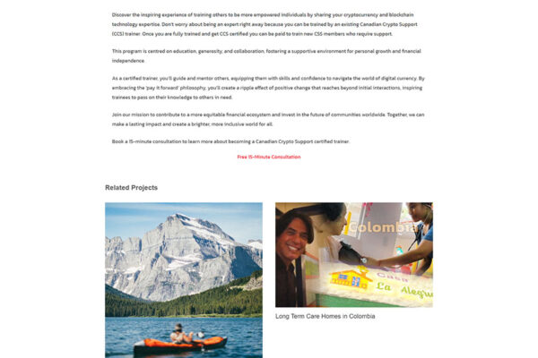 Canadian Crypto Support Website Design